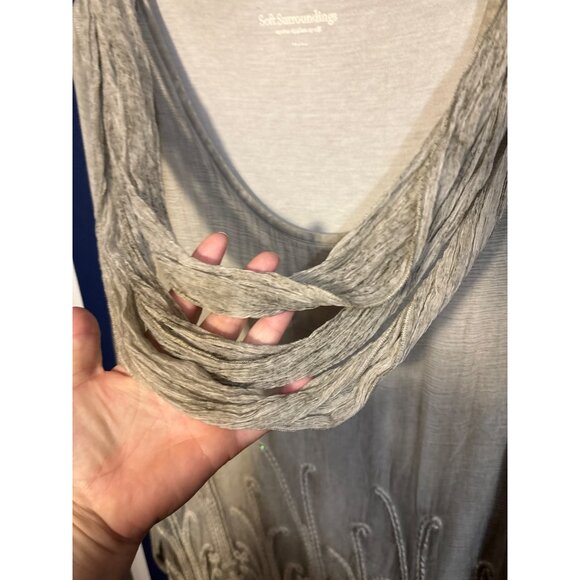 Soft Surroundings XL Silk Embroidered Cowl Neck Tunic Lagenlook - Picture 4 of 7